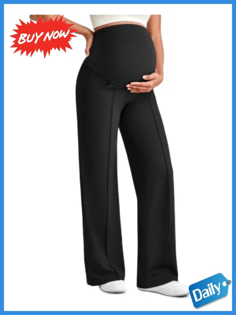 G4Free Maternity Pants Nylon 66 Lycra Over Belly Yoga Work Slacks